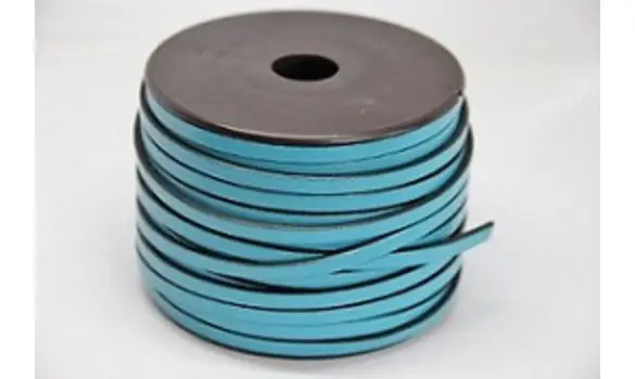 Cuir plat 5mm turquoise