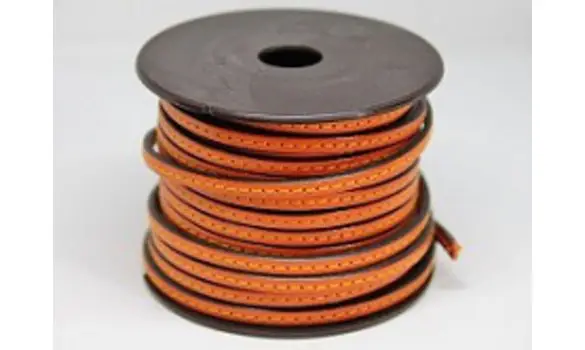 Cuir cousu 5mm orange