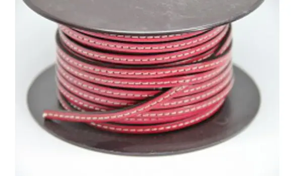 Cuir cousu 5mm rose