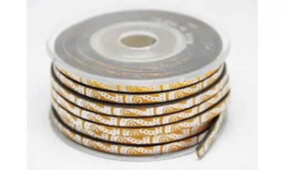 Cuir motifs 5mm jaune