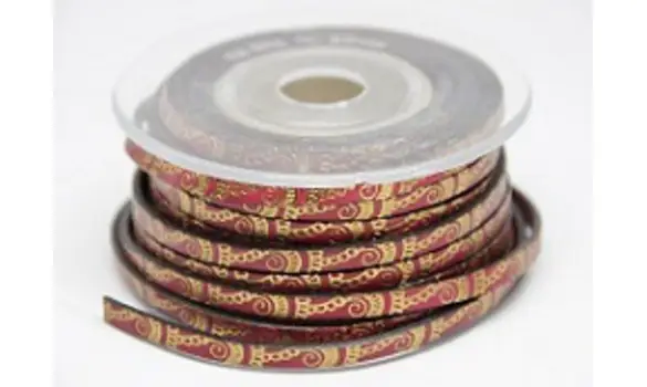 Cuir motifs 5mm rouge