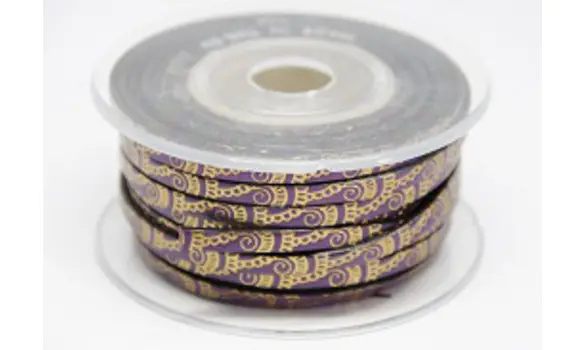 Cuir motifs 5mm violet