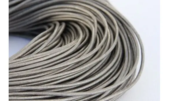 Cuir rond 2mm argenté