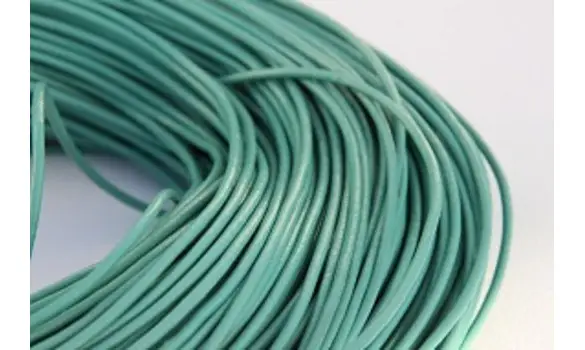 Cuir rond 2mm bleu lagon