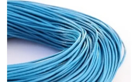 Cuir rond 1.5 mm bleu turquoise