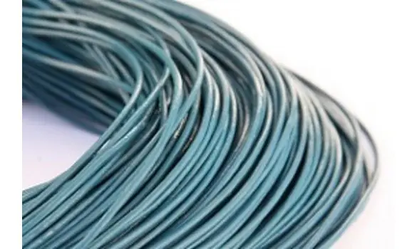 Cuir rond 2mm pétrole