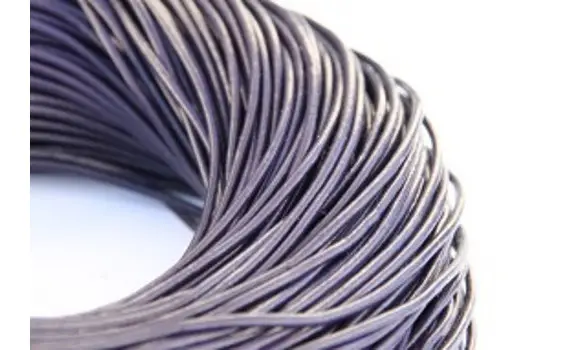 Cuir rond 2mm violet