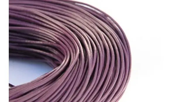 Cuir rond 2mm aubergine