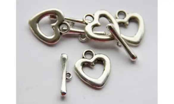 Fermoir coeur x10