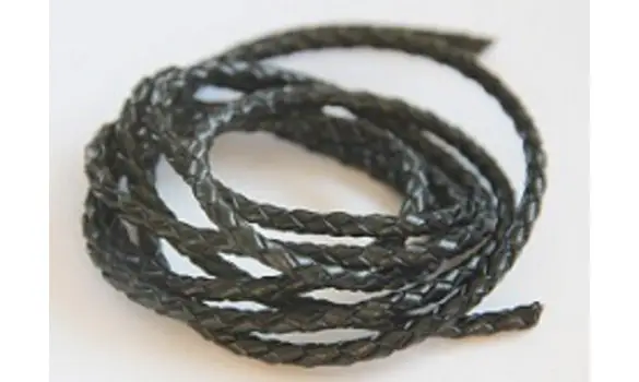 Cuir tressé 3mm noir