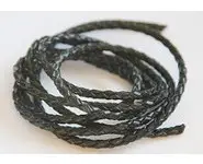 Cuir tressé 3mm noir
